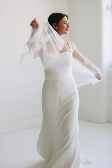 Waterfall Wedding Sleeves - Velo Bianco